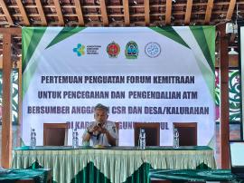 Lurah Mertelu Hadiri Pertemuan Penguatan Forum Kemitraan Pencegahan dan Pengendalian ATM 